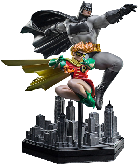 Batman And Robin Deluxe Statue - Batman And Robin Statue (480x572), Png Download
