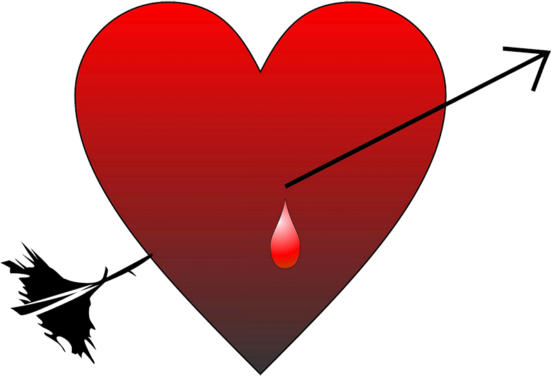 Lots Of Valentine Hearts, Love Heart With Arrow And - Heart (886x875), Png Download
