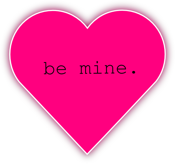 Be Mine Pink Heart Valentine Heart Graphic - Mine Heart (600x563), Png Download