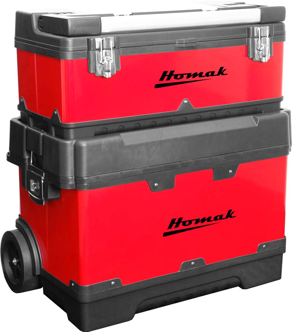 Home / Roll Away / Toolbox / Red Metal Black Plastic - Homak Ha01088175 7 Adjustable Tall Plastic Compartment (1200x1200), Png Download