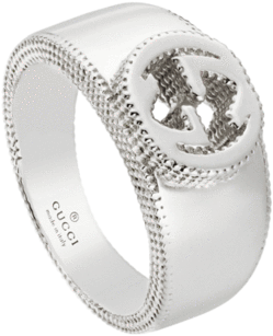 Interlocking Sterling Silver Ring - Gucci Interlocking Collection (600x600), Png Download