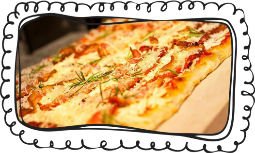 We Offer Five Signature Pizzas Or You Can Top Your - Tarte Flambée (526x315), Png Download