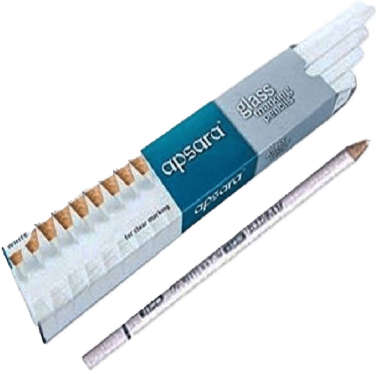 Apsara Glass Marking White Pencil Box - Apsara Glass Marking Pencils, White - Pack Of 10 (1500x1500), Png Download