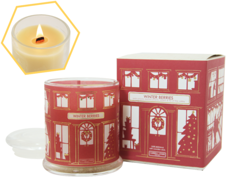 Winter Berries Christmas Candle - Candle (500x500), Png Download
