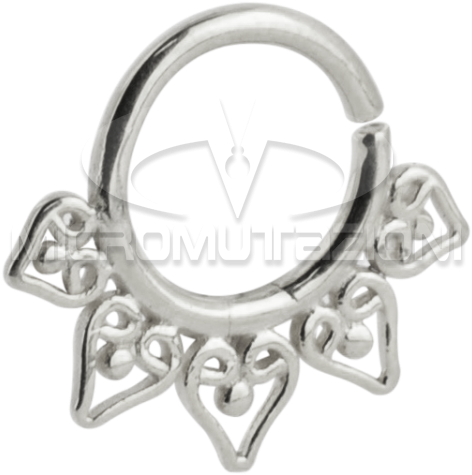 Silver Indian Ornament Septum Ring Septum - Platinum (750x750), Png Download