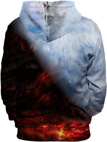 Yin Yang Fire Ice Wolves Unisex Hoodie - Yin Yang Eis Und Feuer Wolf Pulli (480x480), Png Download