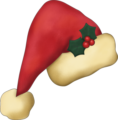 Santa Hat Clipart Kids - Vintage Christmas Hat Png (400x407), Png Download