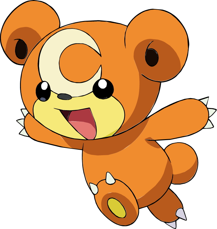 Cute Pokemon Characters Download - Pokemon Teddiursa Png (705x742), Png Download