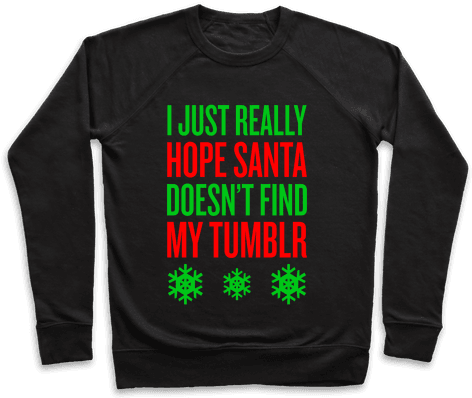 Hope Santa Doesn't Find My Tumblr Pullover - Pennywise X Mr Babadook (484x484), Png Download