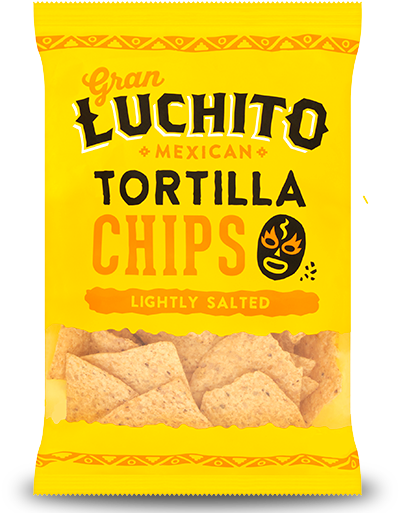 Lightly Salted Tortilla Chips - Gran Luchito (566x521), Png Download