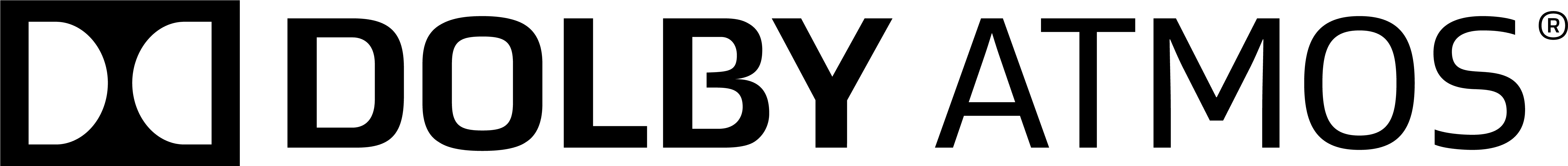 Dolby Atmos Logo, Black, Horizontal - Dolby Audio Logo Png (7236x1800), Png Download