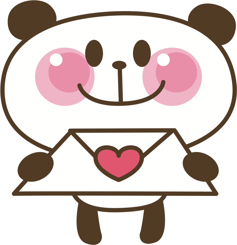 Panda Love Letter - Giant Panda (962x1000), Png Download