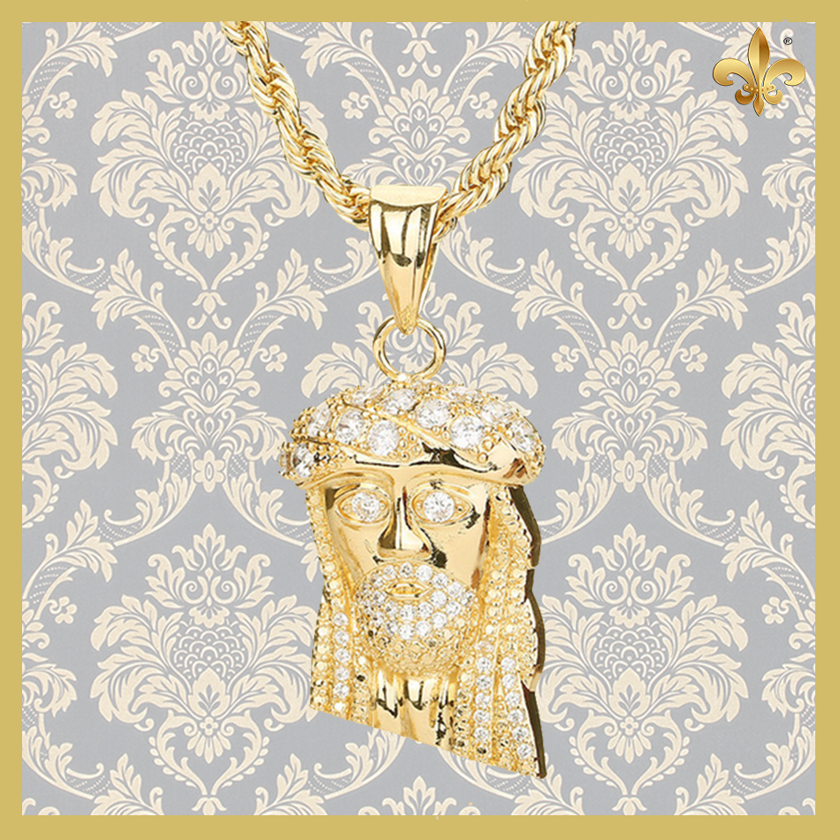 Gold & Diamond Jesus Piece - Cweel Jesus Head Pendant Necklace For Women Men Christian (950x950), Png Download