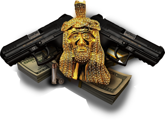 Jesus Sticker - Brand Iced Out Gold Finsh Jesus Piece Hip Hop Pendant (648x474), Png Download