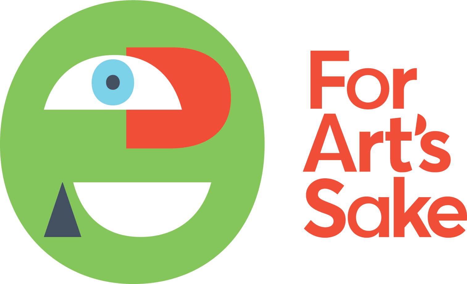 For Arts Sake Face And Logo Orange Type@4x - Art (1513x919), Png Download