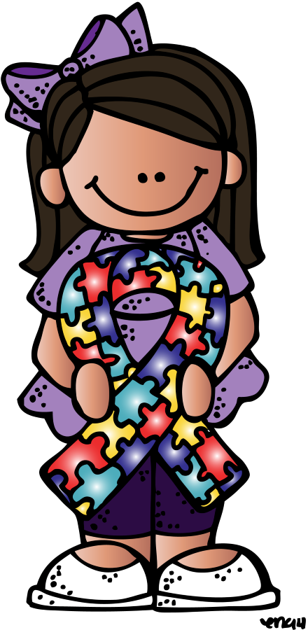 Girl Autism Ribbon - Girl With Autism Clipart (440x900), Png Download