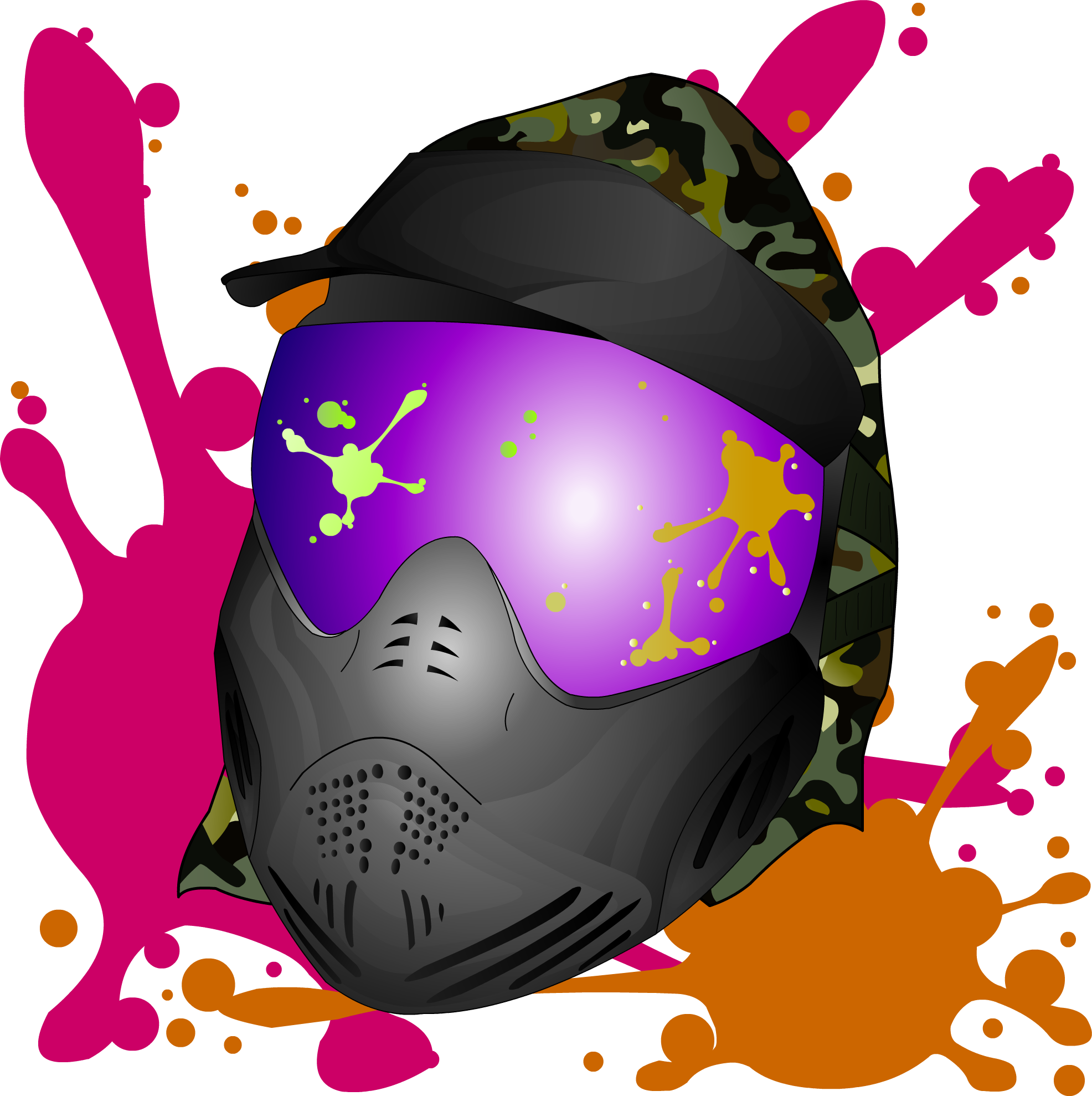 Guns Clip Art Transprent Png - Paintball Mask Vector (1972x1978), Png Download