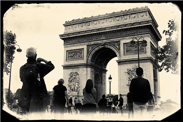 Arc De Triomphe, Paris, Vintage Photo Effect - Arc De Triomphe (940x400), Png Download