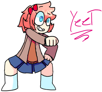 Yeet By Tangymeme Literature Club, Yuri, Anime, Games, - Art (525x350), Png Download
