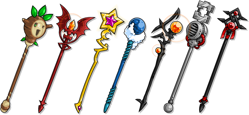 Drawn Weapon Staff Weapon - Epic Battle Fantasy 5 Weapons (874x423), Png Download