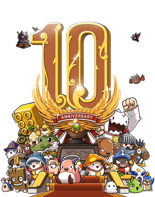 Maplestory Logo Maplestory 10 Anniversary Logo - Maplestory 10th Anniversary Cake (553x691), Png Download