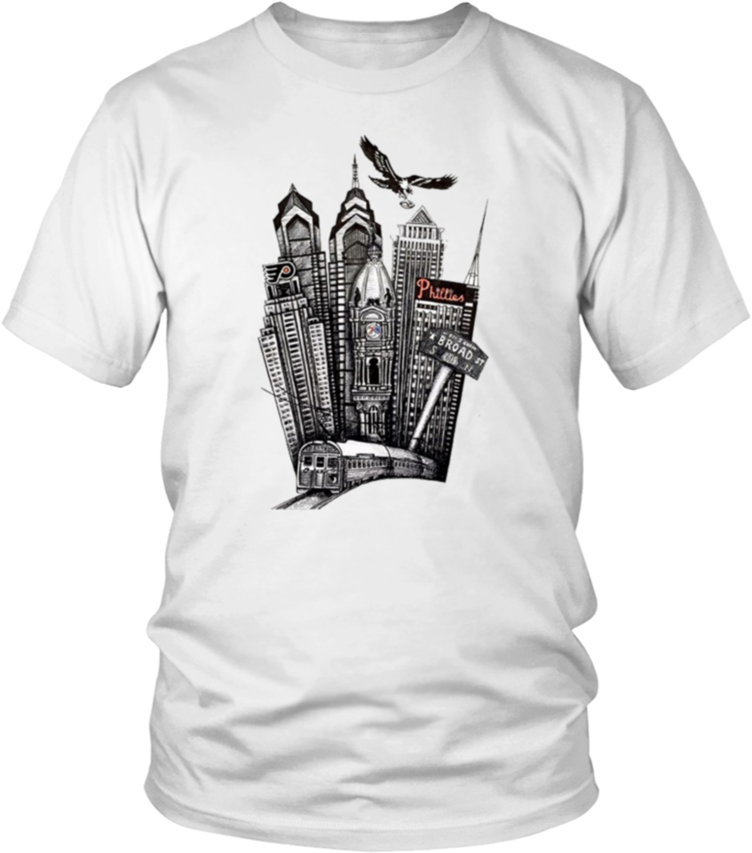 Philadelphia Skyline Tee Shirt - Unisex Cofee Lovers Trendy & Stylish T Shirts (960x960), Png Download