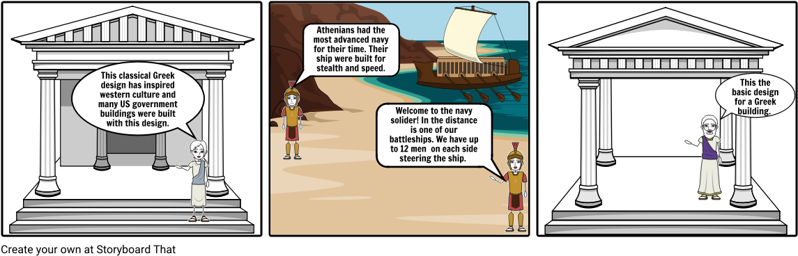 Greek Storyboard - Cartoon (1164x385), Png Download
