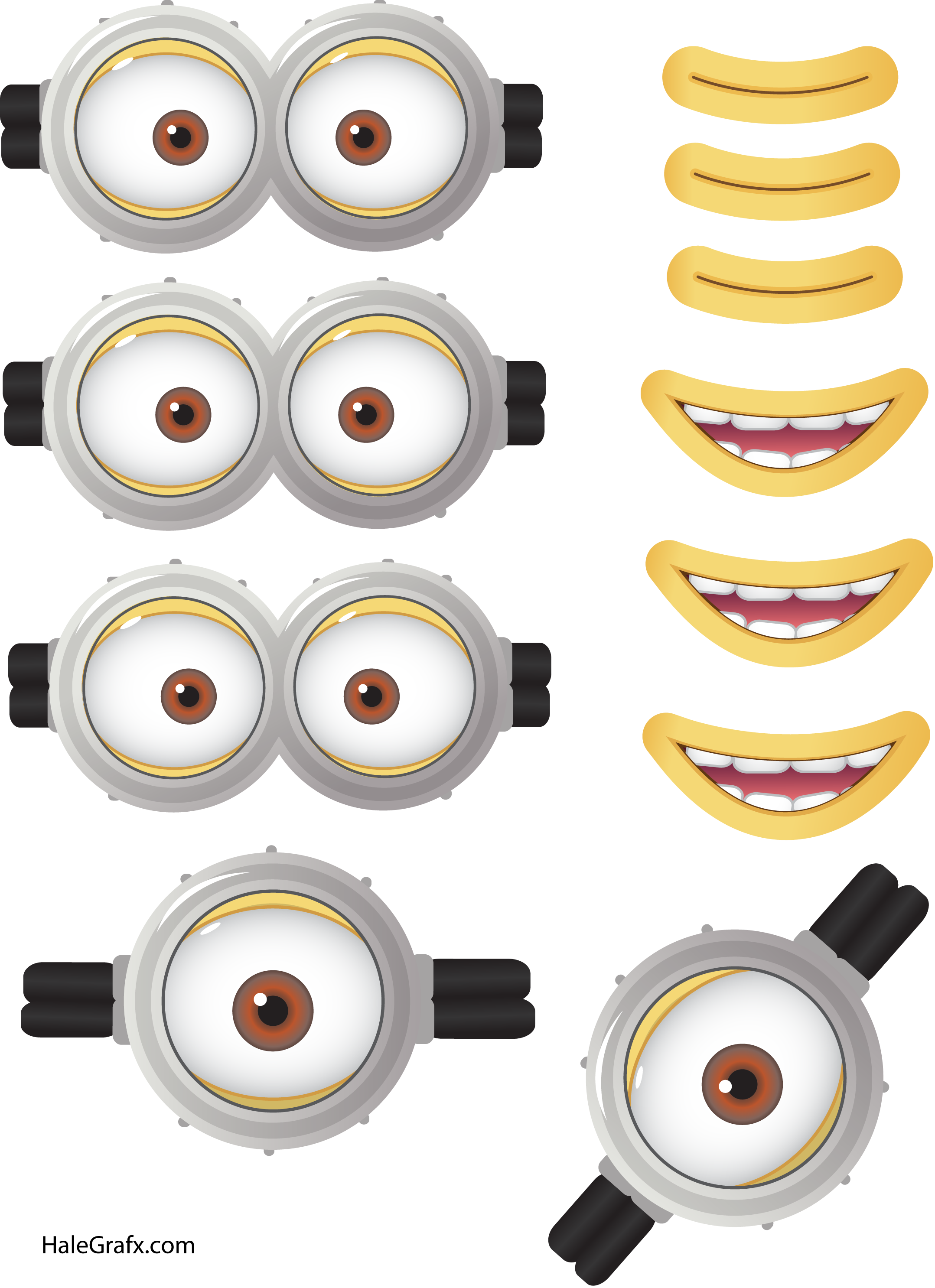 Kit Anniversaire Minions Gratuit À Télécharger, Imprimer - Ojos De Minions Para Imprimir (2157x2972), Png Download