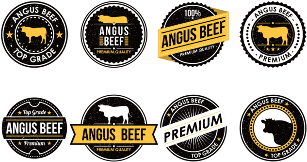 Vecteur Angus Beef Labels - Boule Disco - Boucles Doreilles Clous Femme - Titane (700x490), Png Download