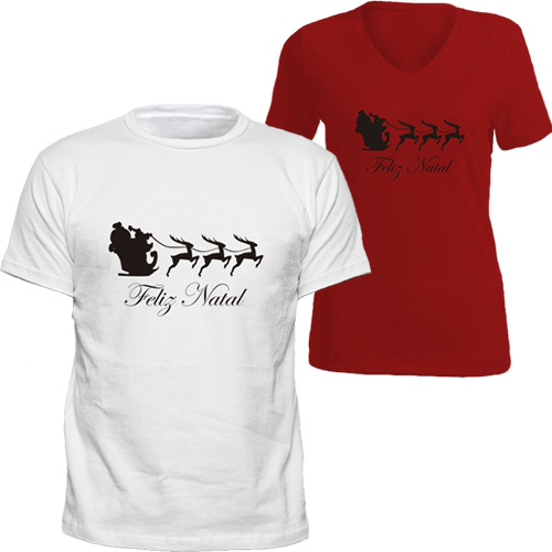 Camisa Feliz Natal Papai Noel - Camisa Natal Em Familia (500x500), Png Download