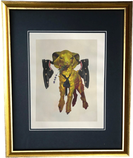 Vintage Gold Frame Gucci Gold Baby Goat / Ram Shoes - Ignasi Monreal Gucci Art (504x600), Png Download