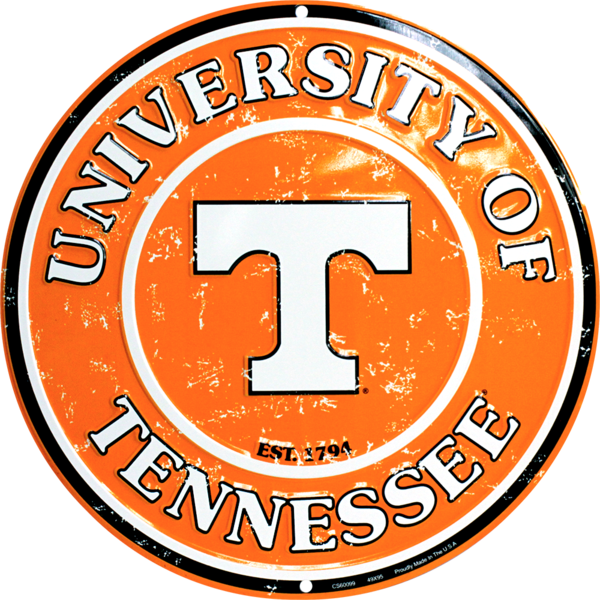 Tennessee Volunteers Circle Sign - University Of Tennessee Volunteers Round Sign Made (600x600), Png Download