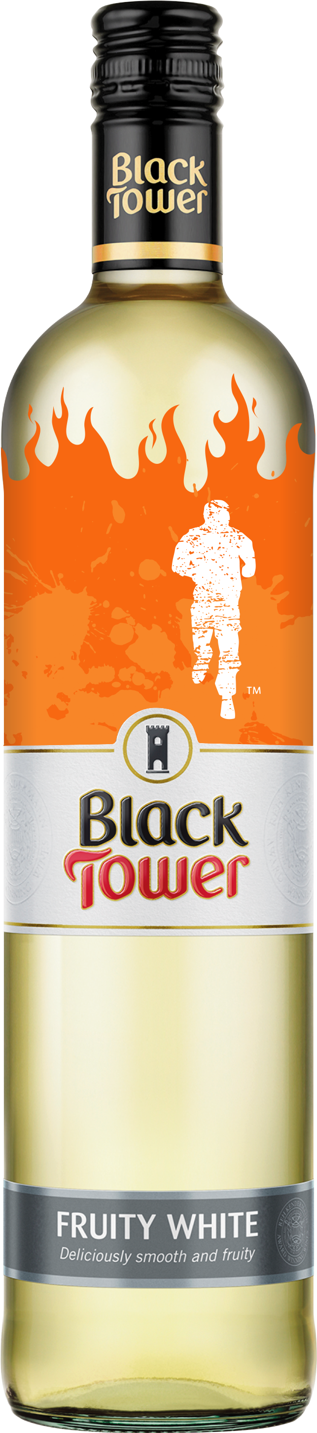 Black Tower Fruity White - Black Tower Wine Rivaner (977x3330), Png Download