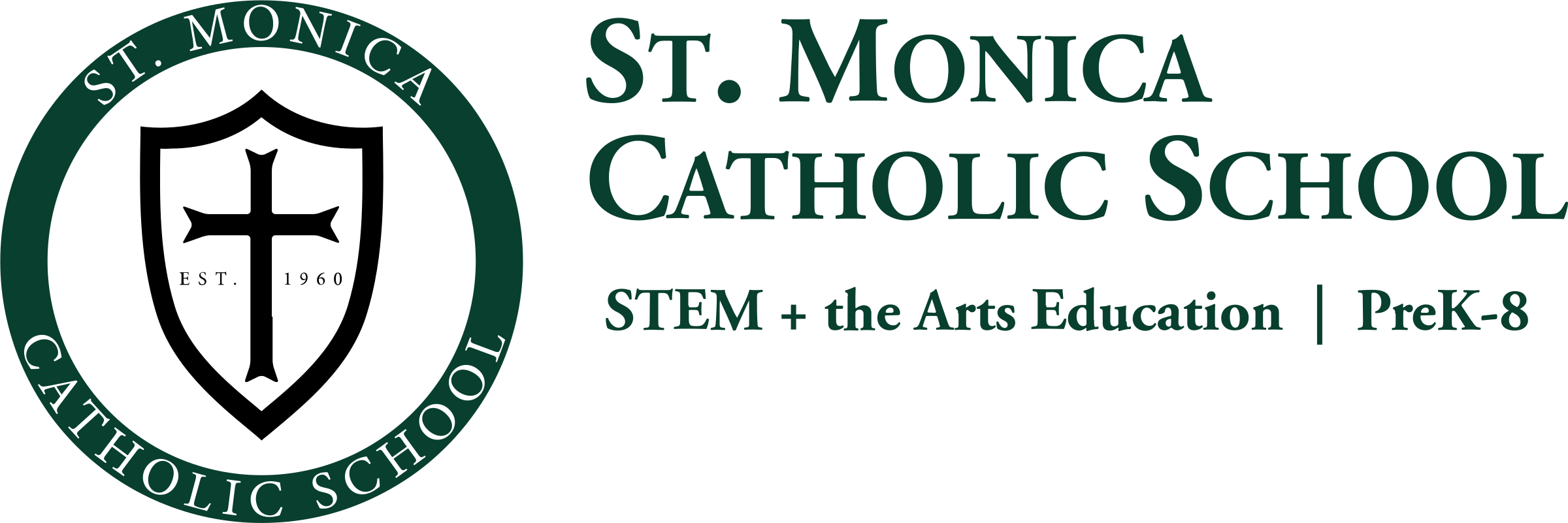 Monica Catholic School Logo Png Transparent - School (2400x801), Png Download