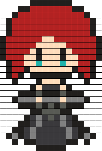 Pentakill Sona Perler Bead Pattern / Bead Sprite - Shuichi Akai (358x526), Png Download