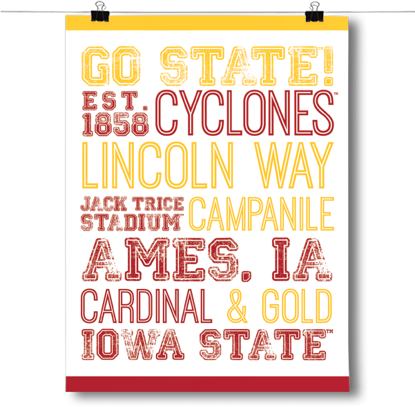 Iowa State University Subway Art - Inspired Posters Iowa State University Subway Art - (600x600), Png Download
