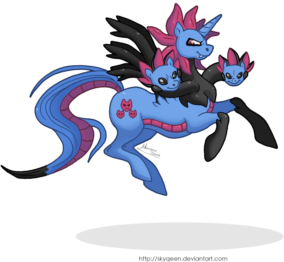 Mysweetqueen, Hydreigon, Pokémon, Ponified, Safe, Solo - Cartoon (1085x1024), Png Download