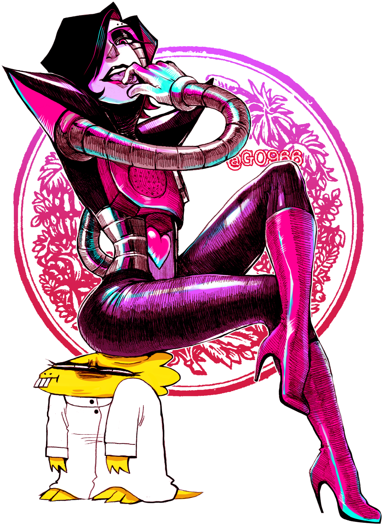 Undertale Fictional Character Art Cartoon Illustration - Mettaton Latex (1280x1733), Png Download