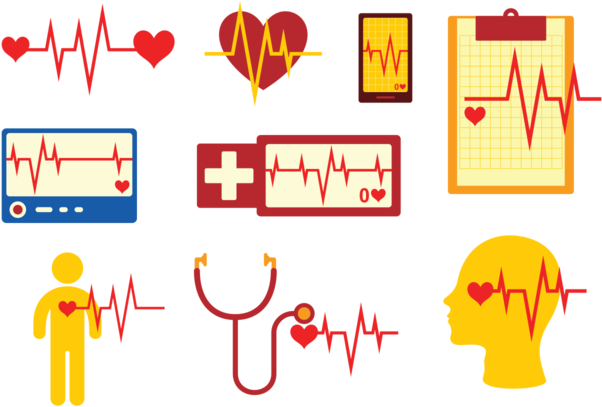 Flatline Icons Vector - Heart Rate (700x490), Png Download