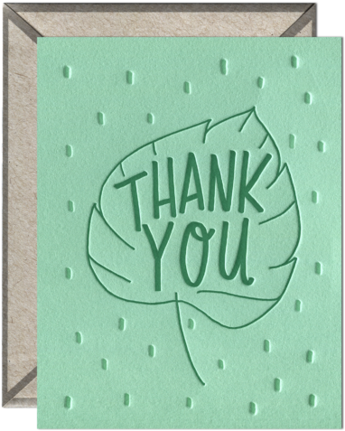 Leaf Thank You Card - Greeting Card (510x510), Png Download