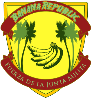 Official Coat Of Arms Of The Banana Republic - Coat Of Arms With Banana (350x380), Png Download