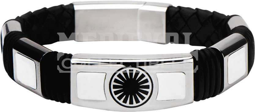 Force Awakens First Order Logo Leather Bracelet - Star Wars Bracelet Stormtrooper Black And White 8.5" (850x850), Png Download