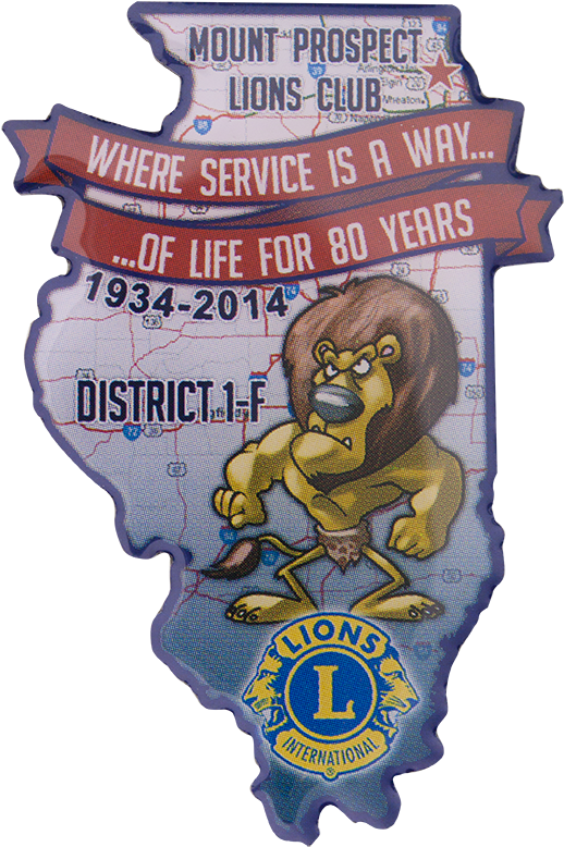 Mount Prospect Lions Club 80th Pin - Lions Club International (619x878), Png Download