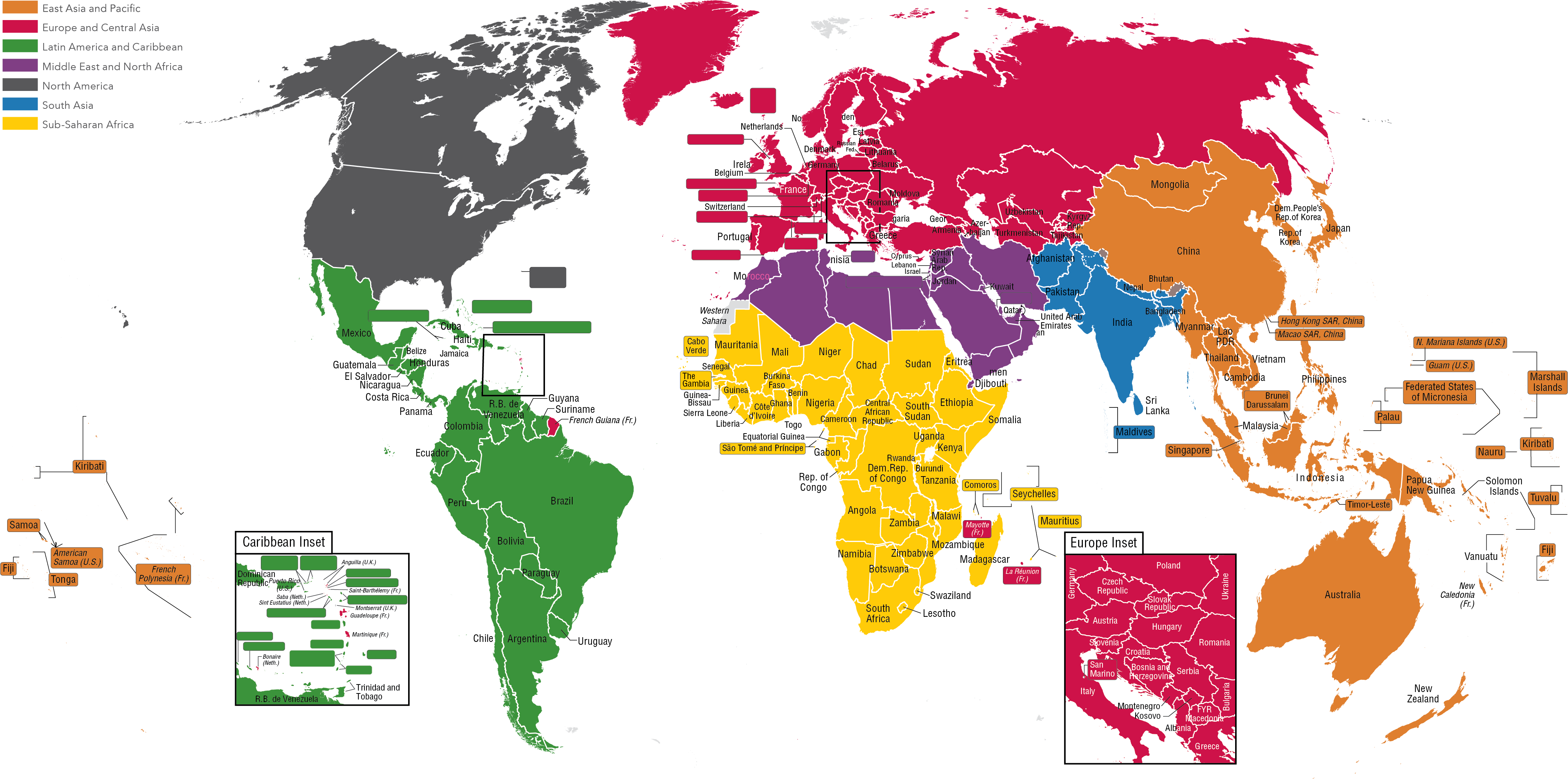 Data The World Bank For Regions Of Map - World Poverty Map 2017 (4376x2176), Png Download