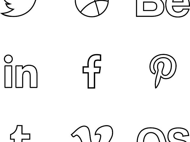 Social Media Icons Clipart Black And White - Pencil (640x480), Png Download