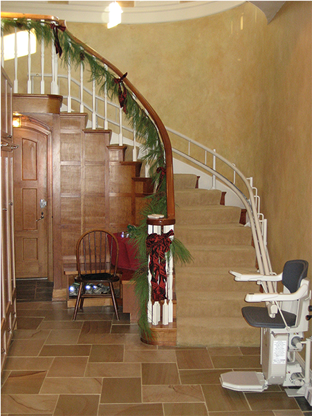 Stair Lift Curved Christmas - Stairlift (900x600), Png Download