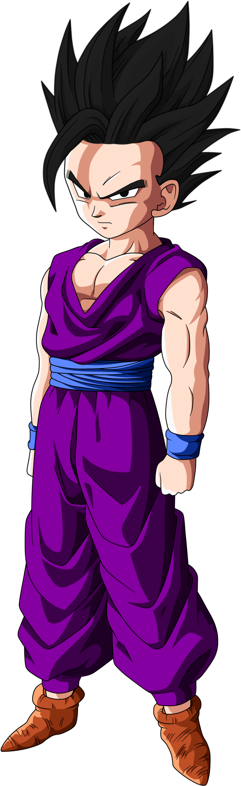 Mystic Teen Gohan - Dragon Ball Z Gohan Teen (900x2571), Png Download