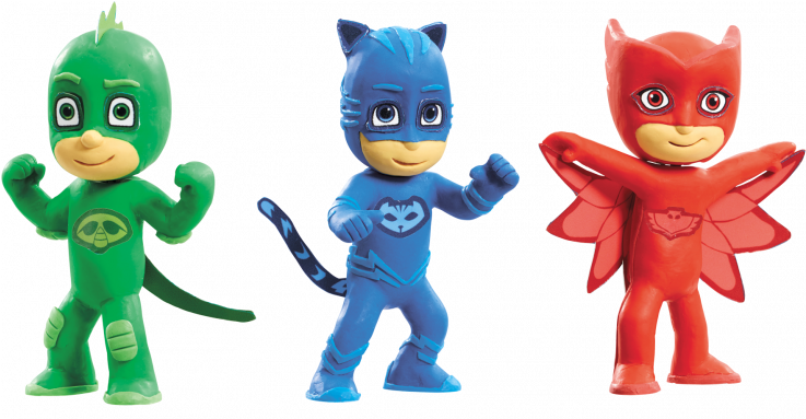 Plasticine Softeez Pj Masks Figures In Cdu - Plasticine Figures (736x460), Png Download