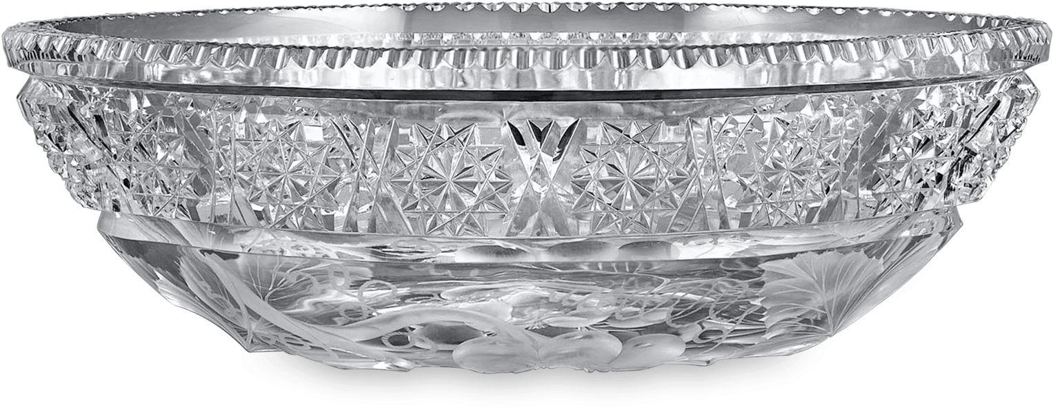 Vintage Pattern American Brilliant Cut Glass Bowl By - Brilliant (1750x1750), Png Download