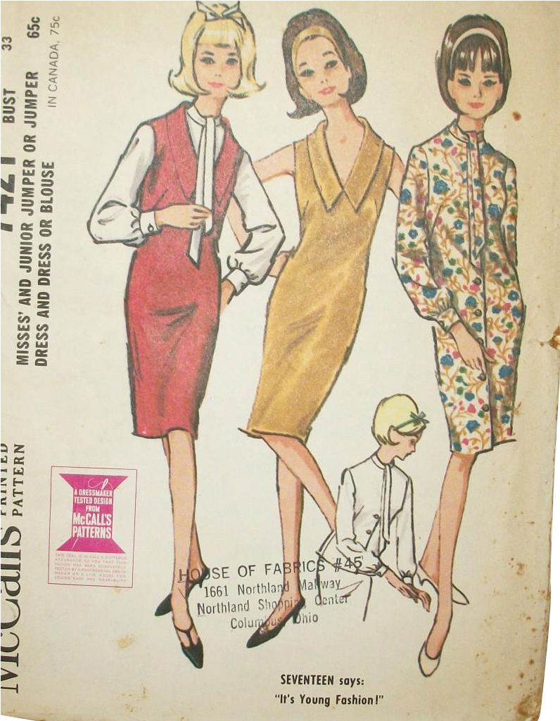 1960's Jumper, Dress, And Blouse Uncut Flea Market - 1960's Dresses (1024x1024), Png Download